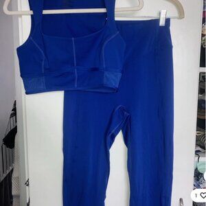 Le Ore Andria Gym Set Bra Ankle Leggings Surf Blue Sport Size S Mesh Finish